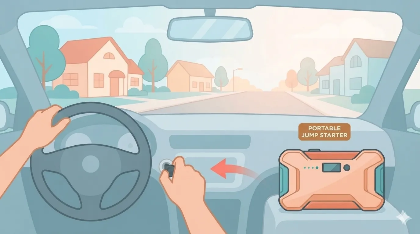 Motor mit Starthilfegerät starten