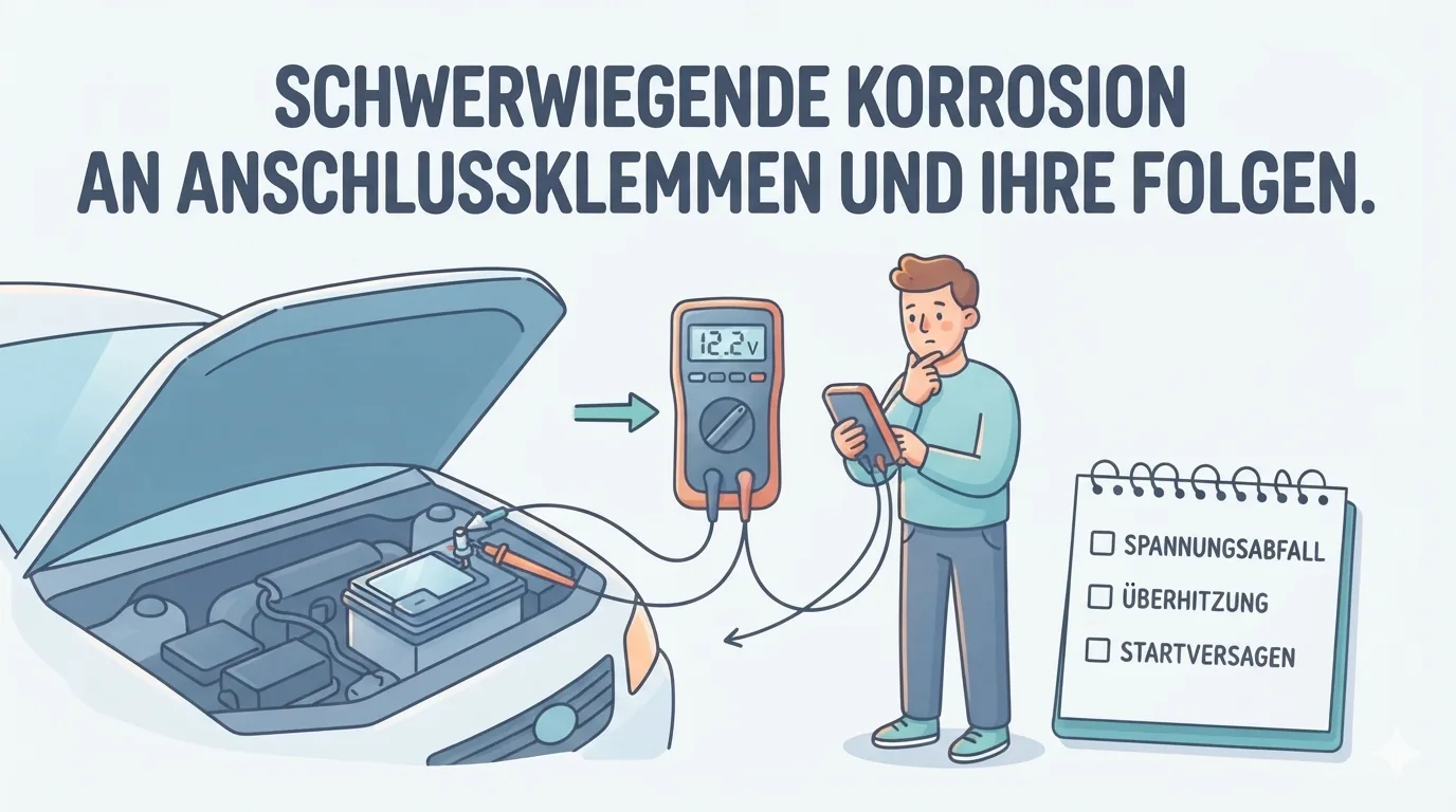 Person schaut nachdenklich auf das Multimeter-Ergebnis