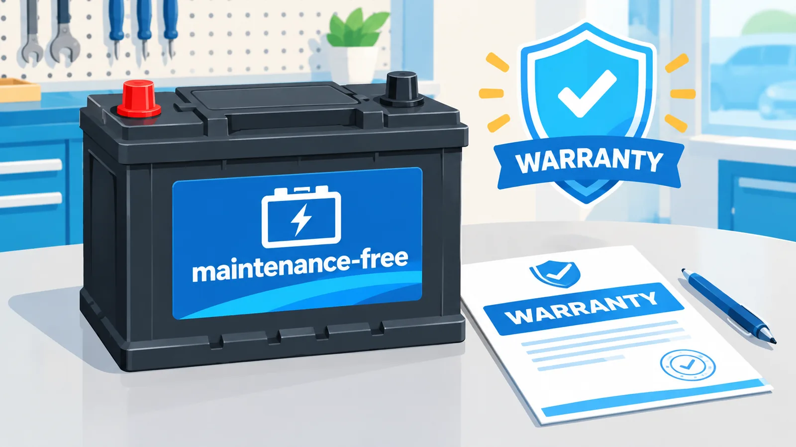 Einbau einer wartungsfreien Motolite Autobatterie