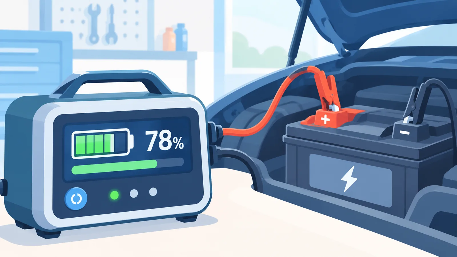 Vergleich von zwei unterschiedlichen Autobatterie-Ladegeräten