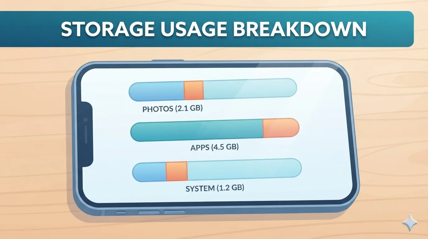 Übersicht des iCloud-Speicherplatzes auf dem Smartphone