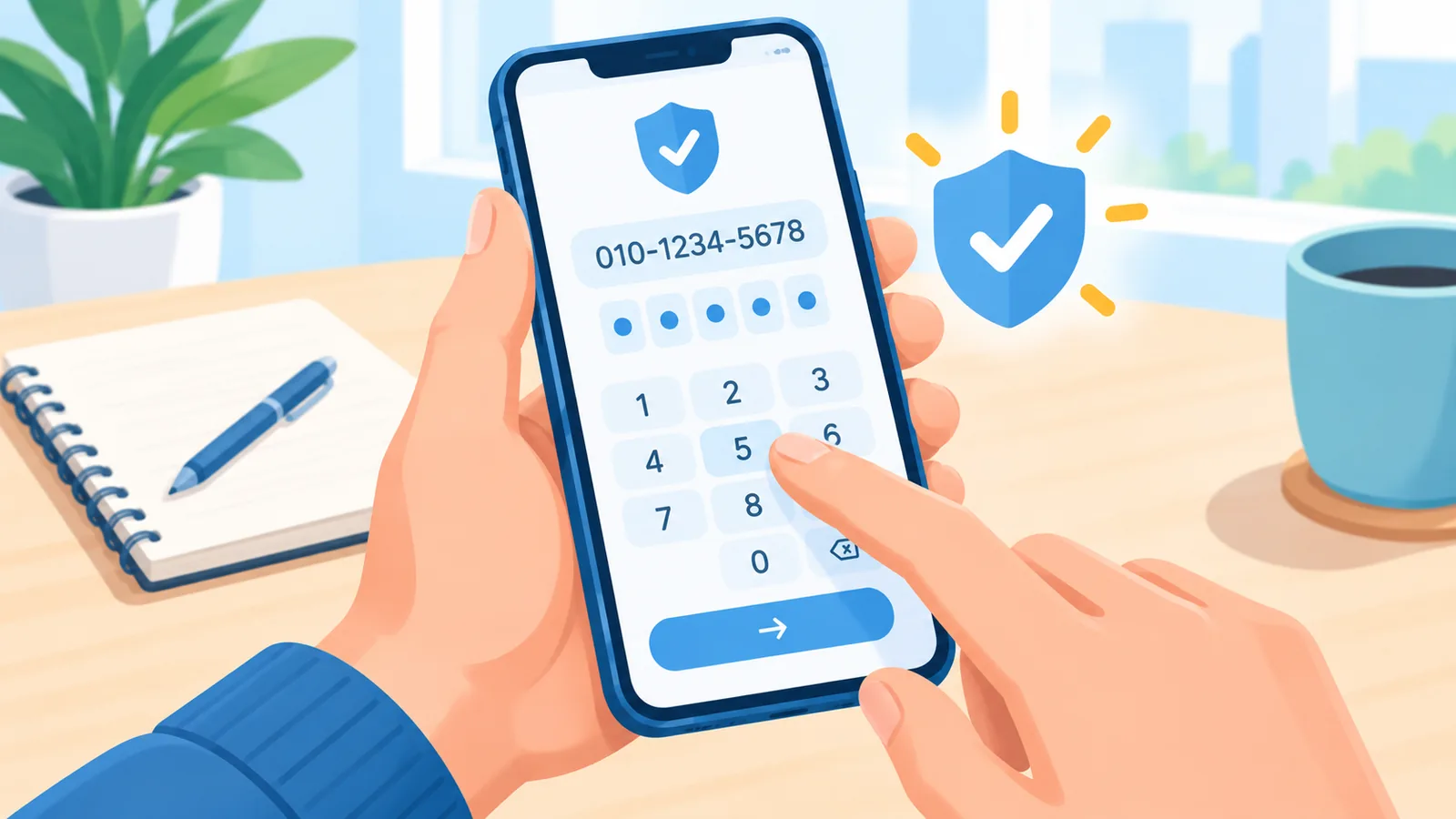 Telefonnummer wird zur Verifizierung eingegeben