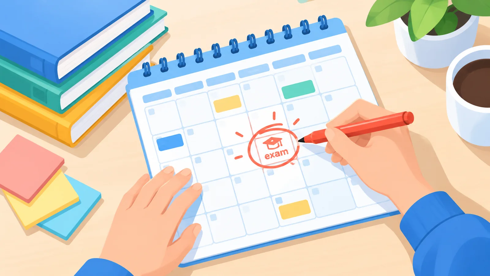 Prüfungstermin wird im Kalender markiert