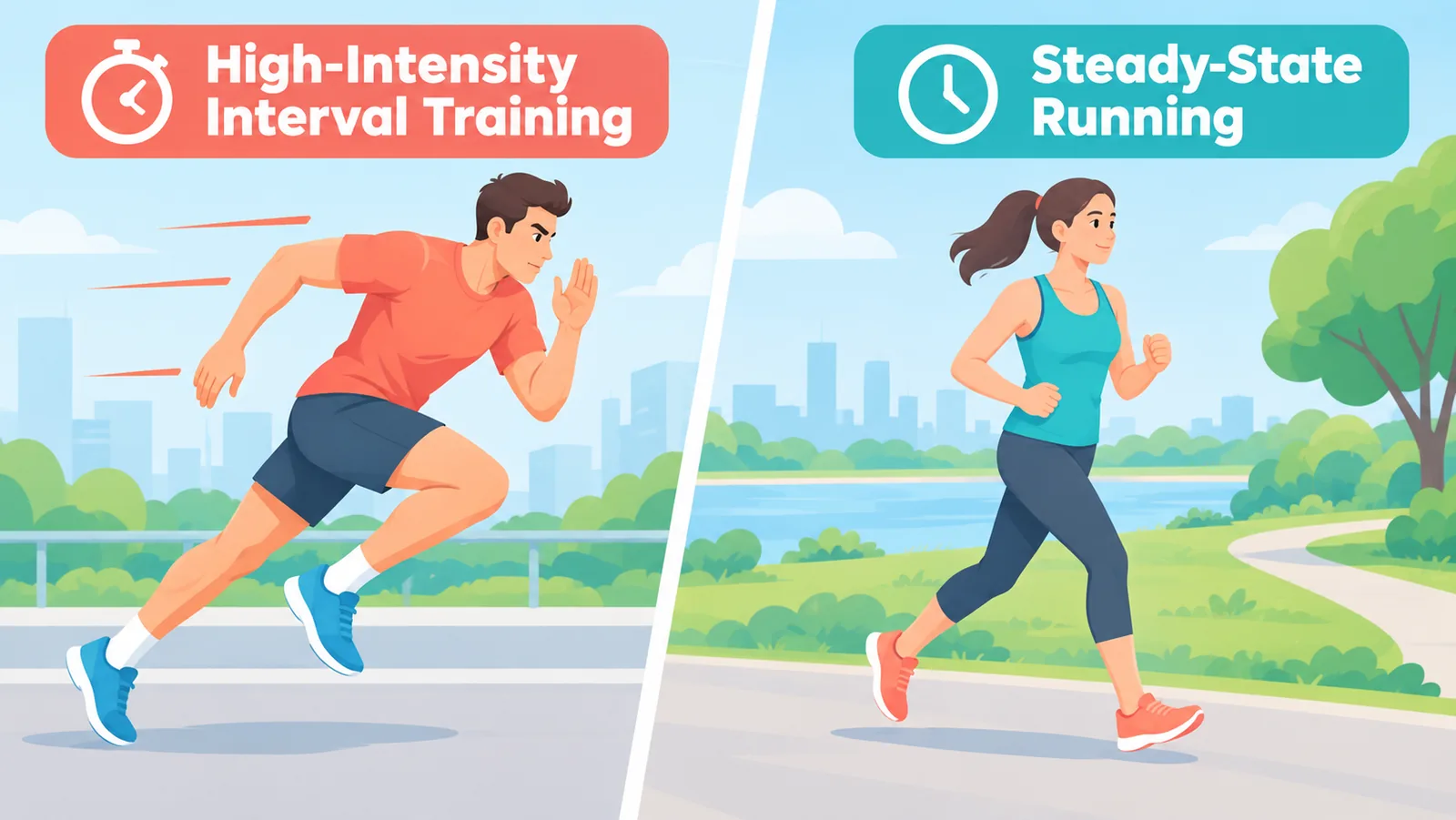 Vergleich von HIIT-Sprint und gleichmäßigem Ausdauertraining im Freien