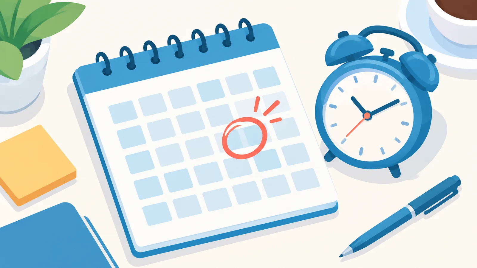 Kalender mit markierter Frist für die Schadensmeldung