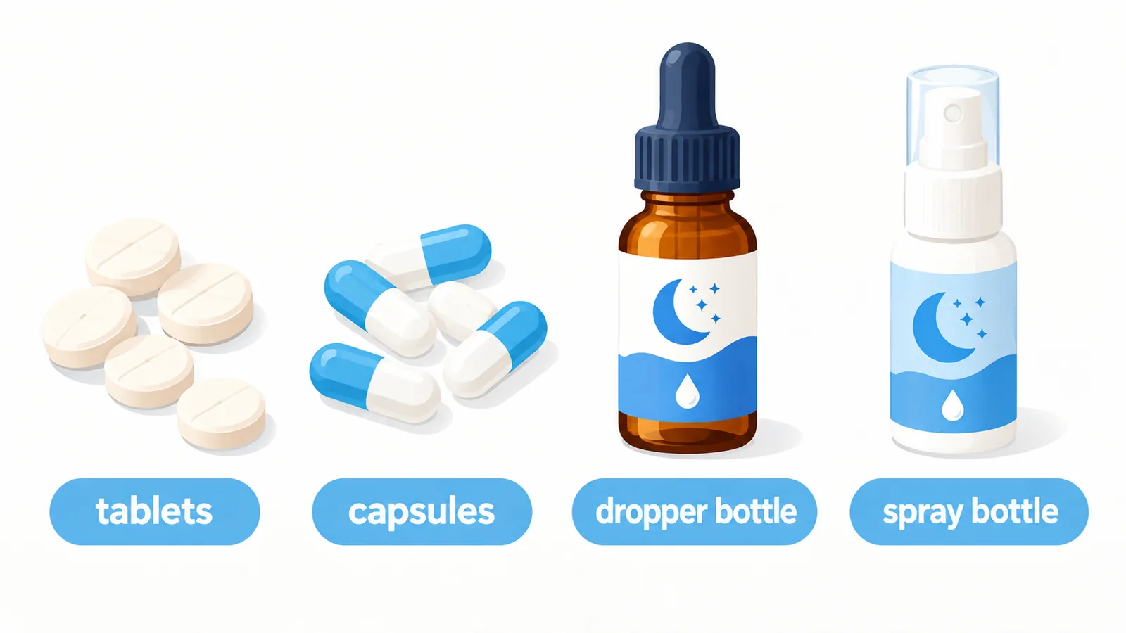 Verschiedene Darreichungsformen von Melatonin im Vergleich