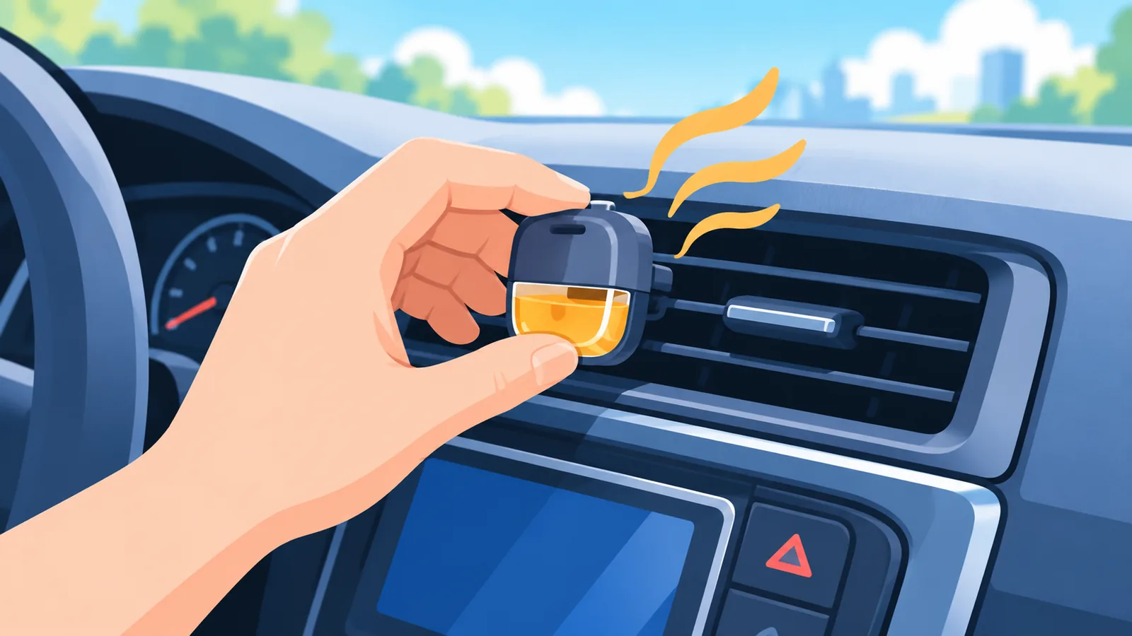 How car air fresheners work in a vehicle cabin