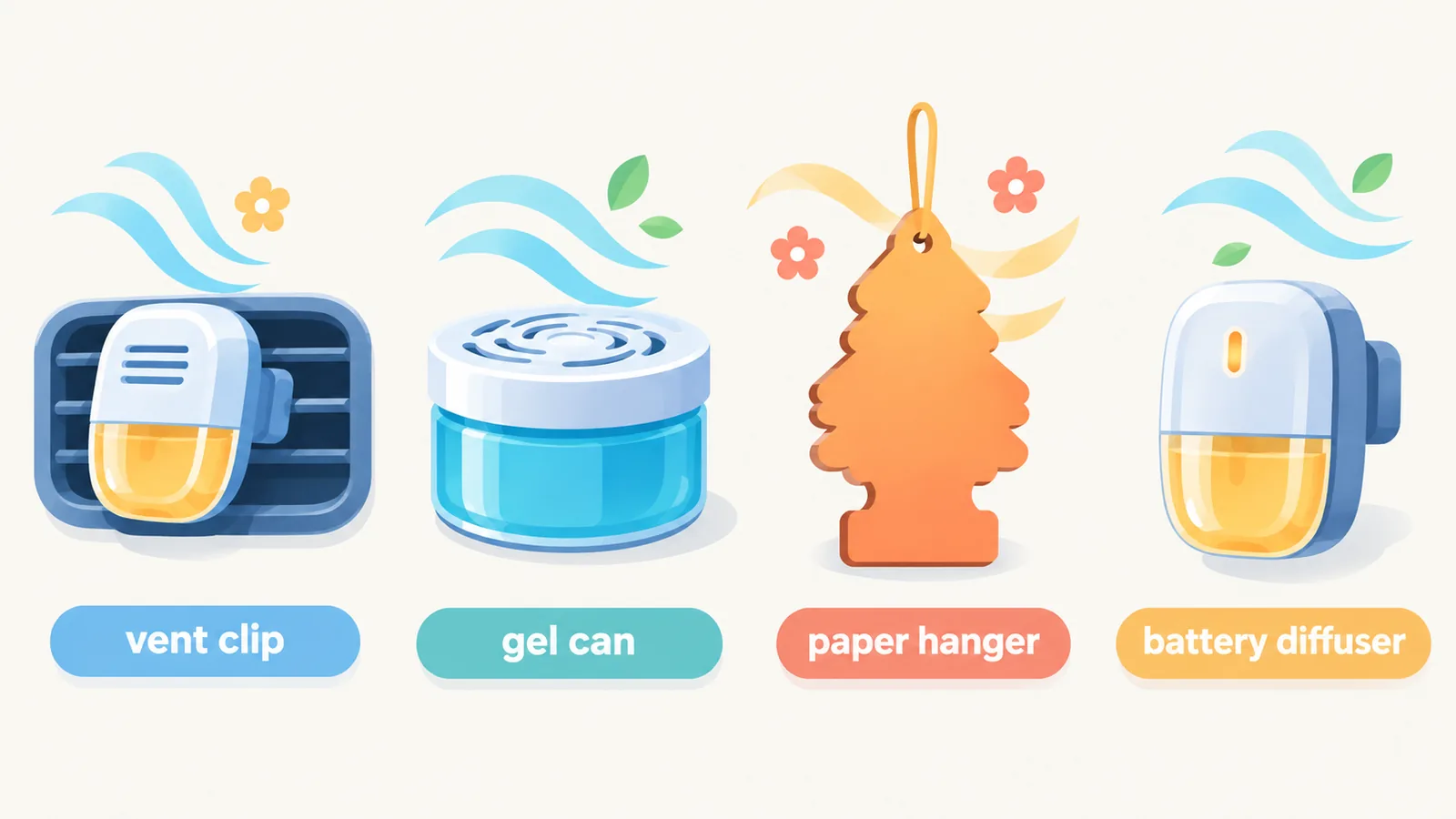 Comparison of different car air freshener types