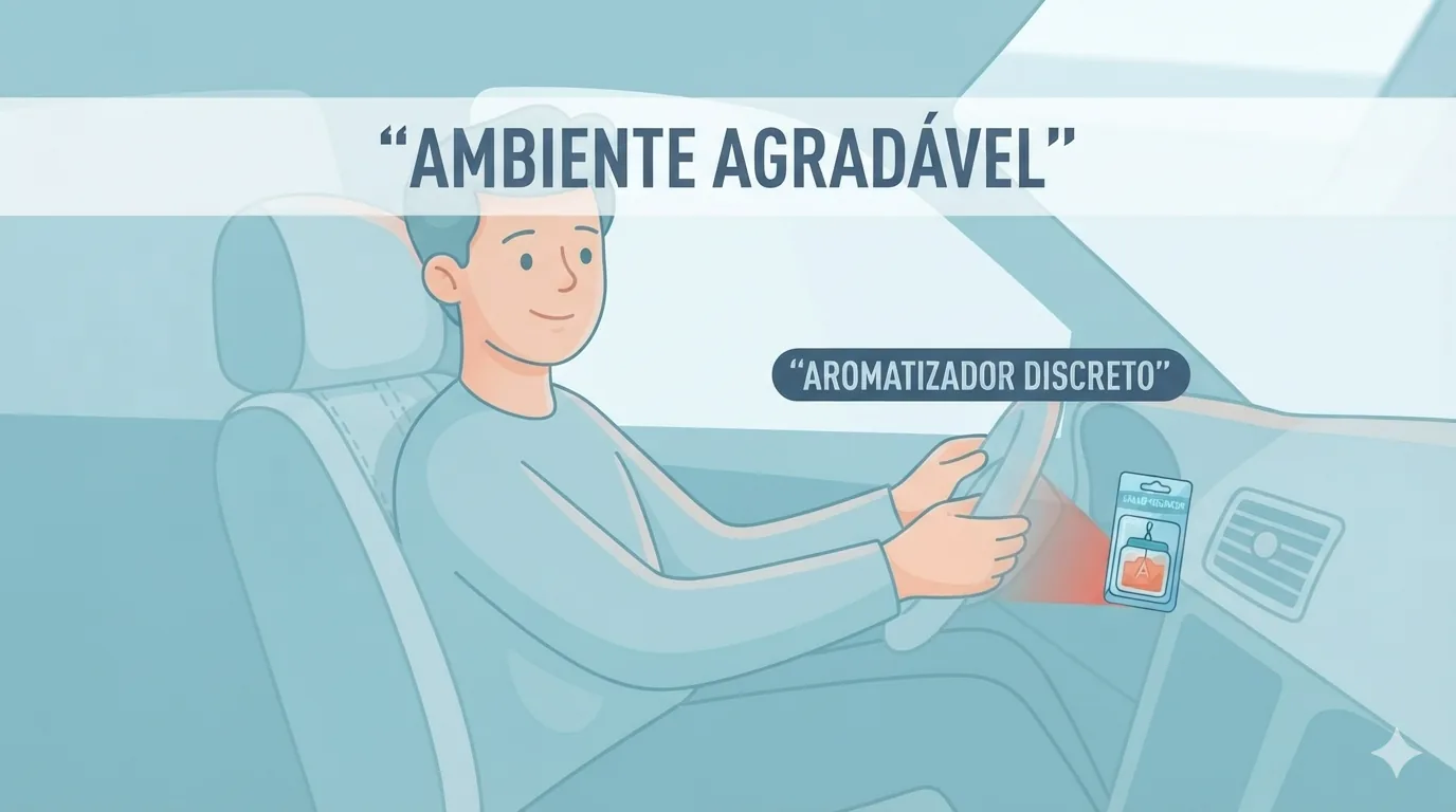 Driver enjoying a freshly scented car cabin