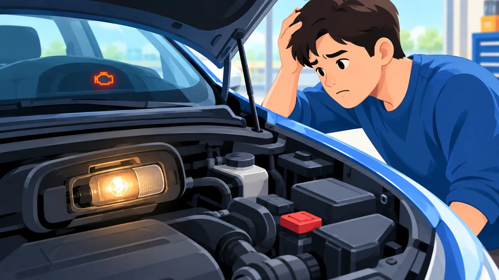 Dim interior light left on draining a car battery