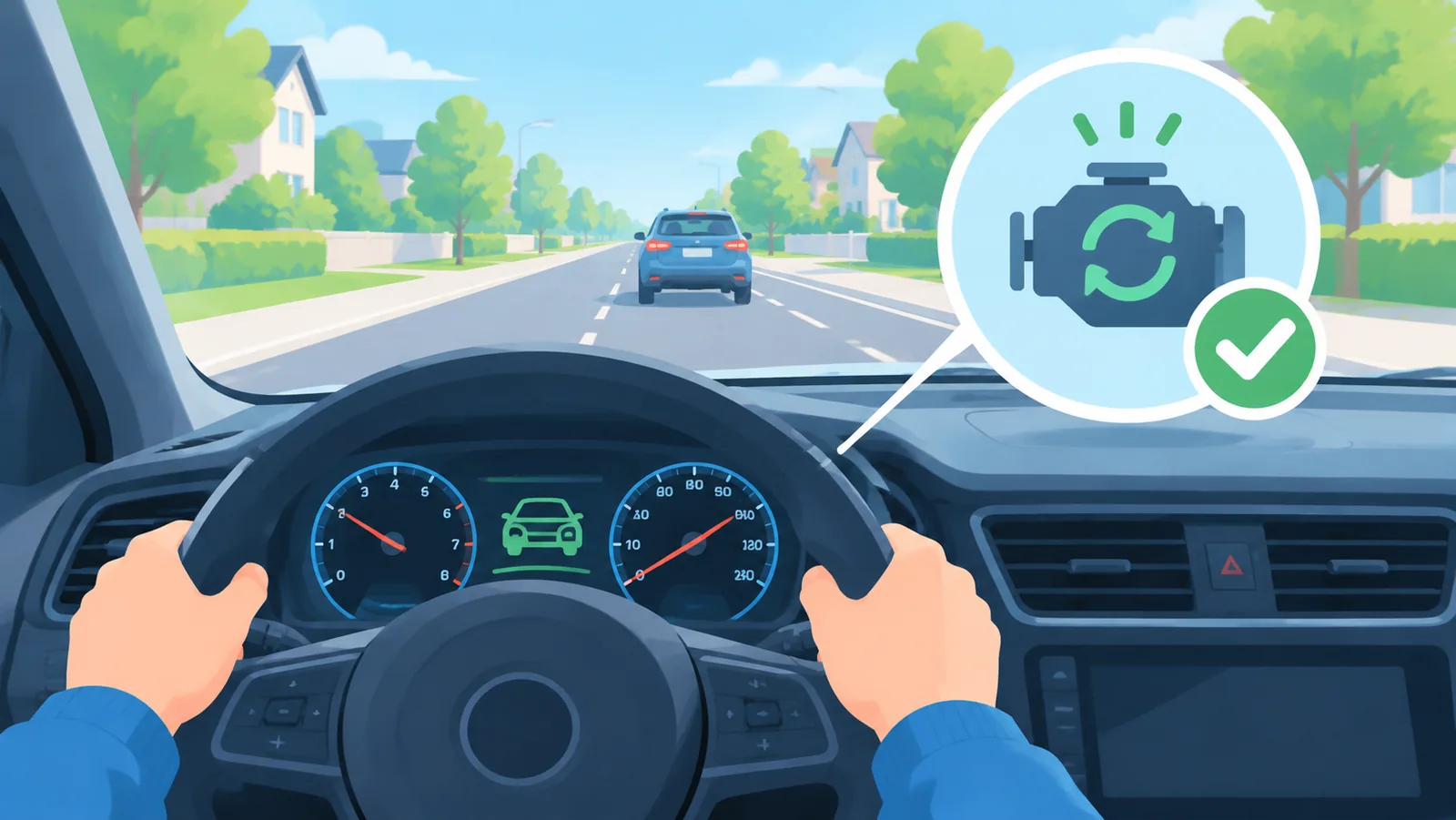 Car driving after a successful jump start