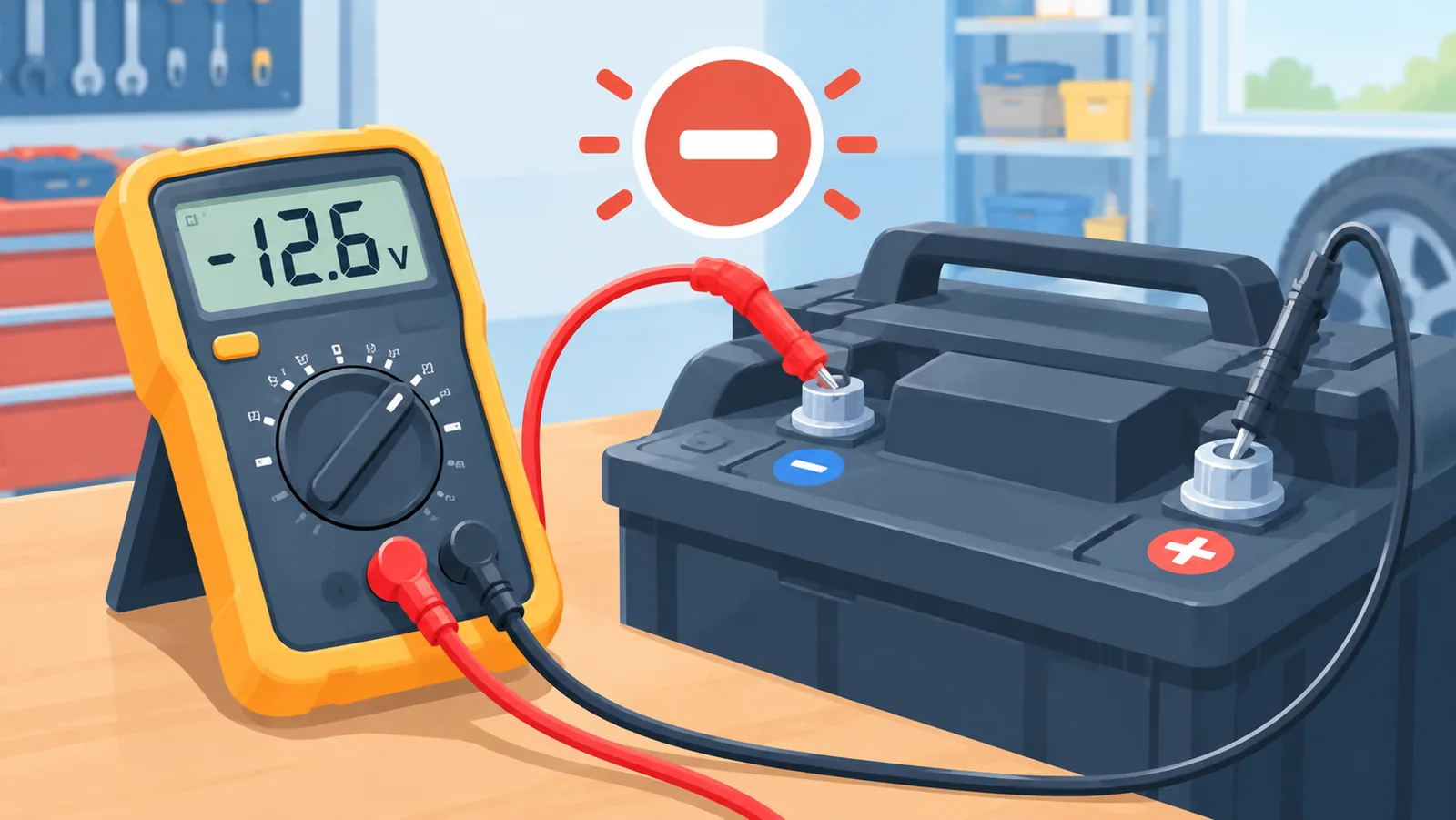 Example of a reversed probe reading mistake