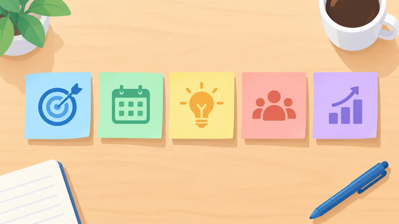 Shortlist of top resume builder picks represented by sticky notes