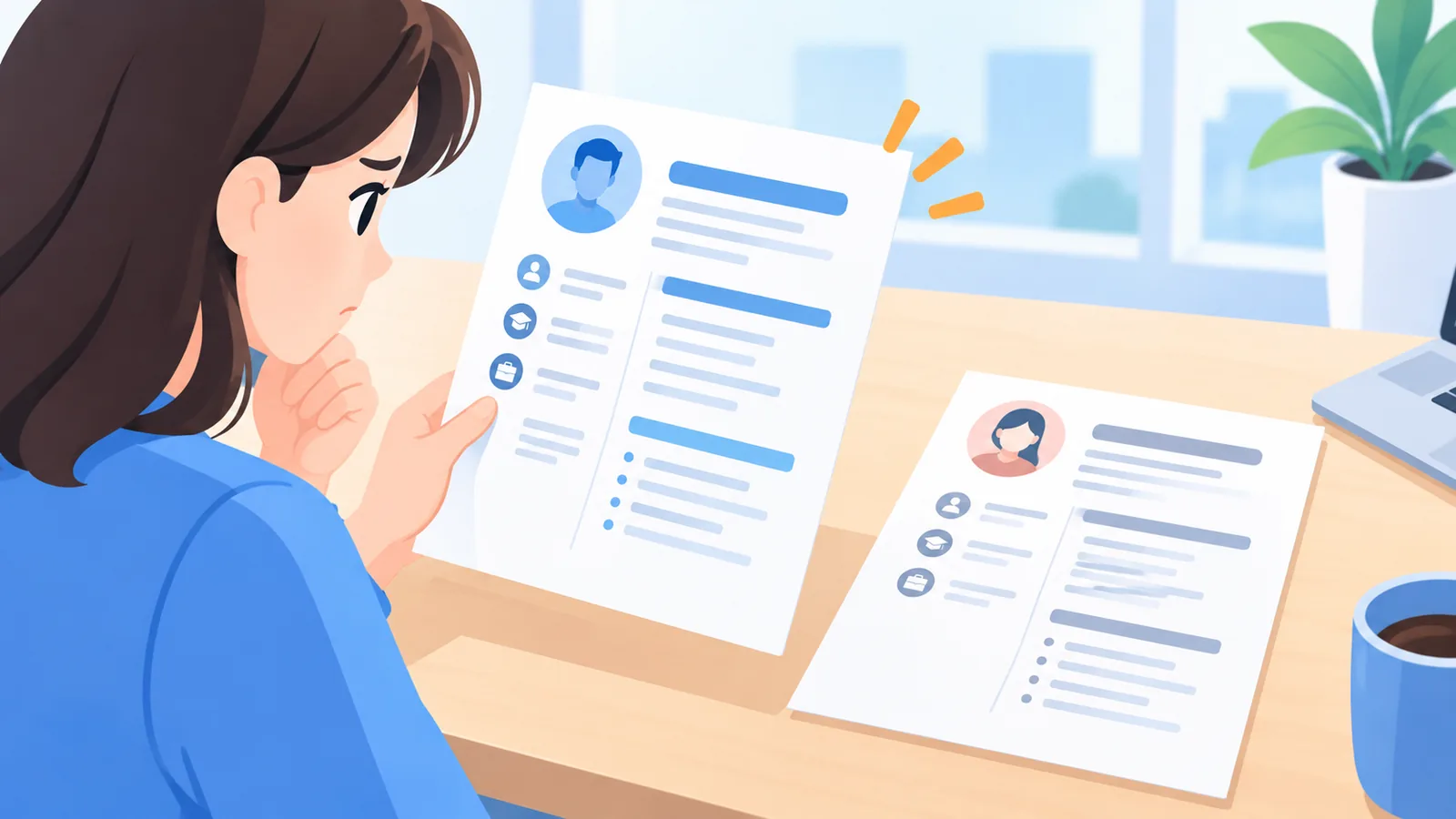 Comparing two resume templates side by side