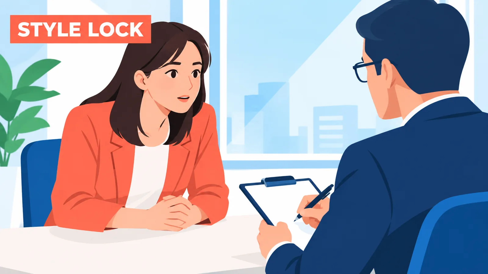 Hiring manager and candidate talking during a job interview