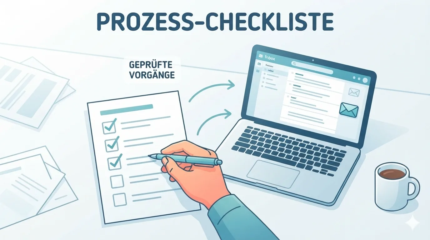 Person checking off items on a printed checklist
