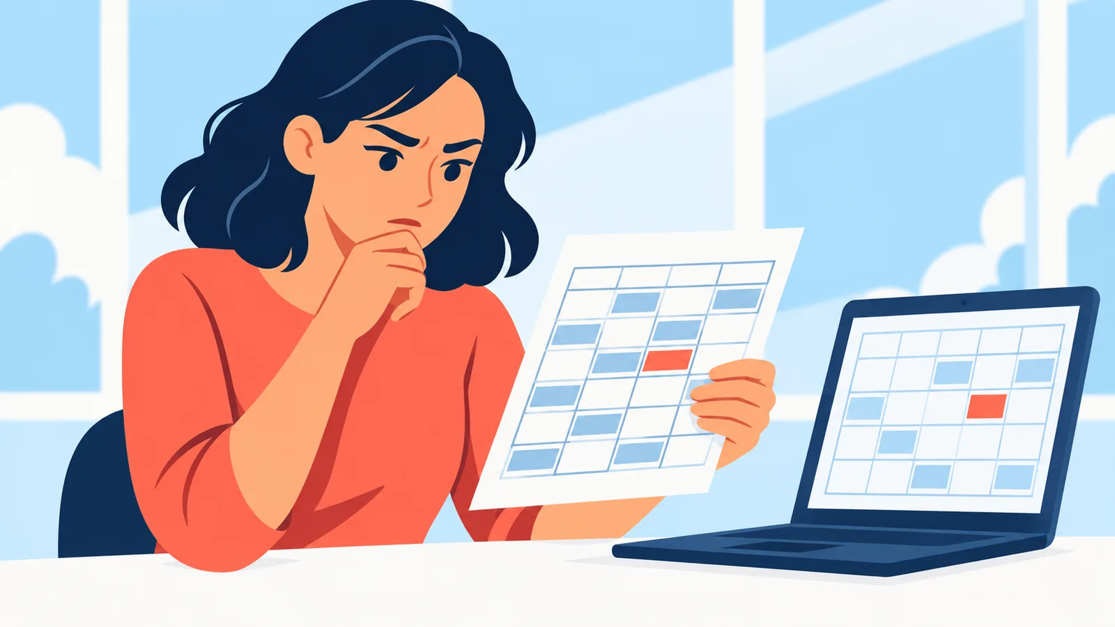 Volunteer coordinator reviewing a sign-up schedule