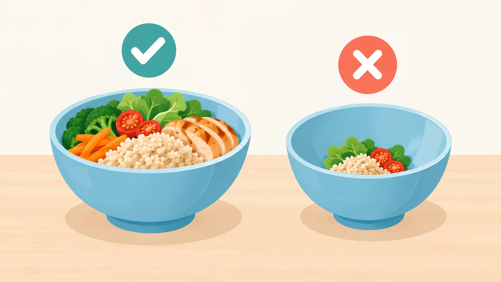 Comparison of a balanced portion versus a sparse portion