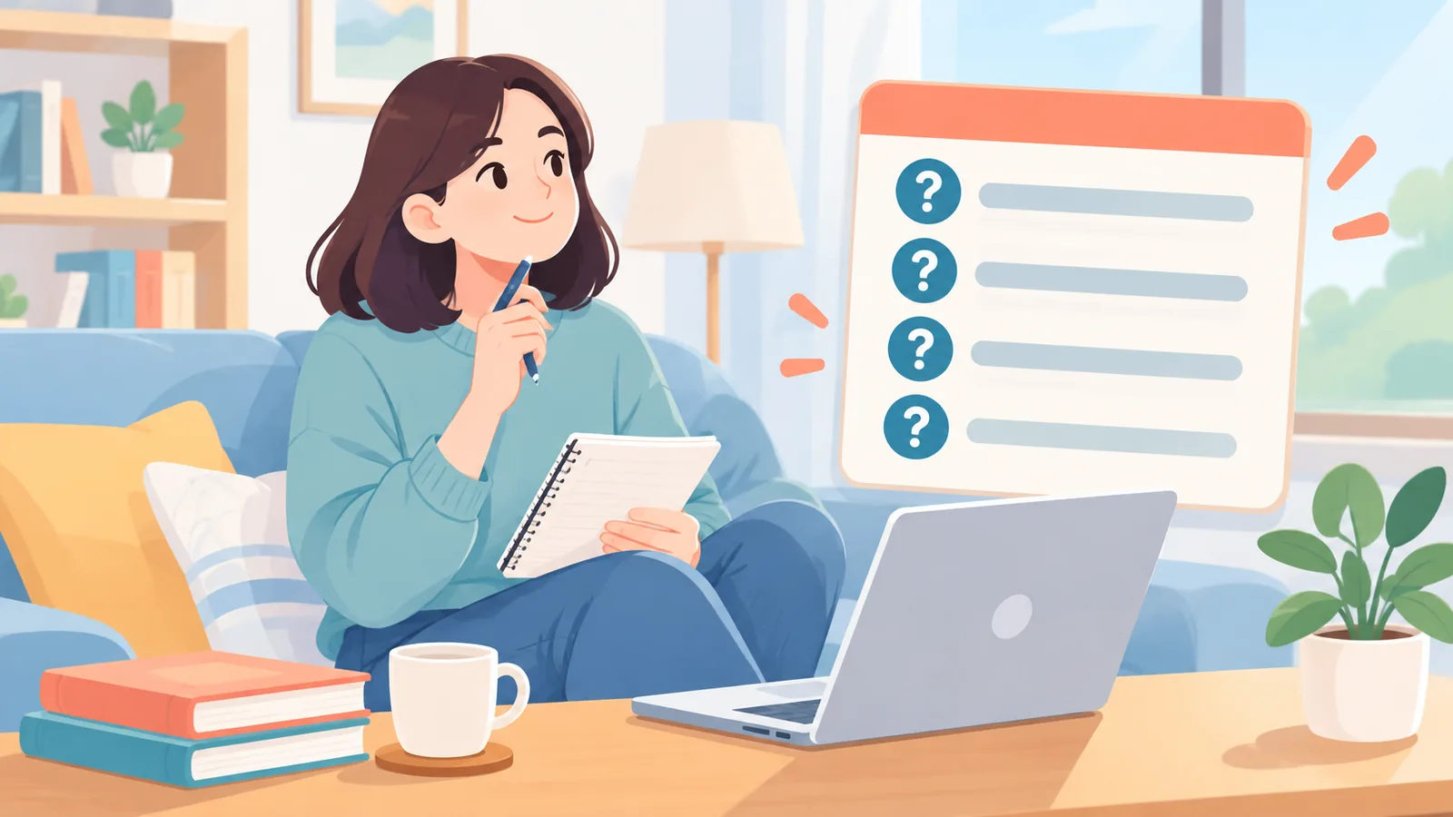Student reviewing common exam preparation questions