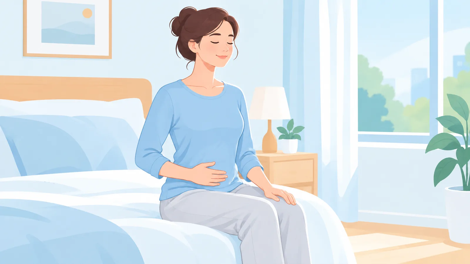 Person practicing how to locate their pelvic floor muscles at home