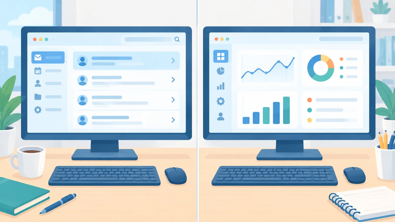 Comparing old and new sharing setup screens
