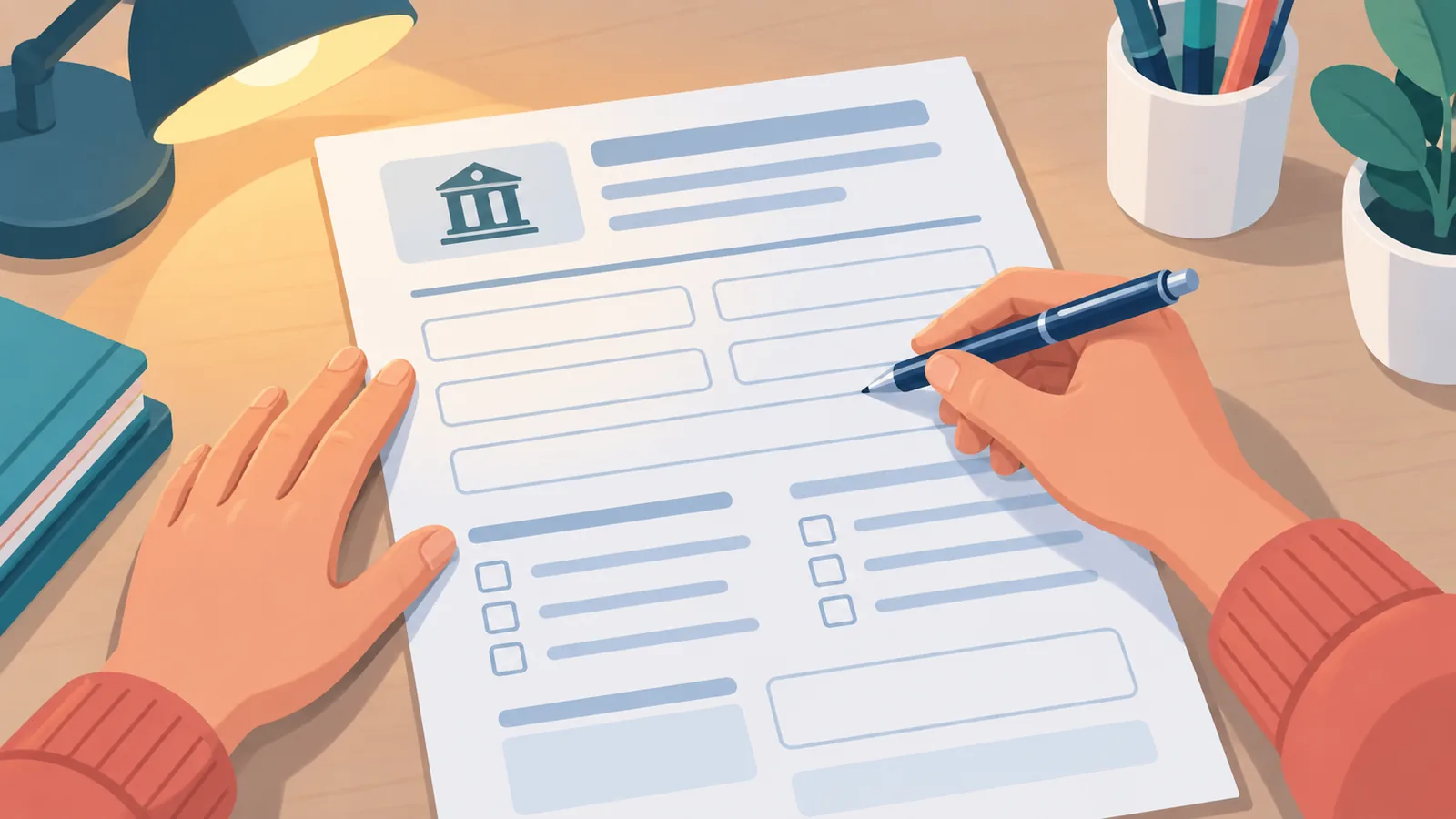 Person filling out an official government correction form