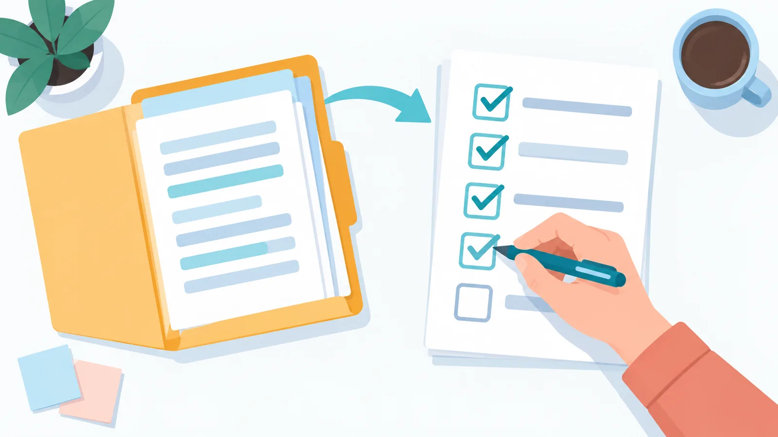 Final checklist being reviewed before submission