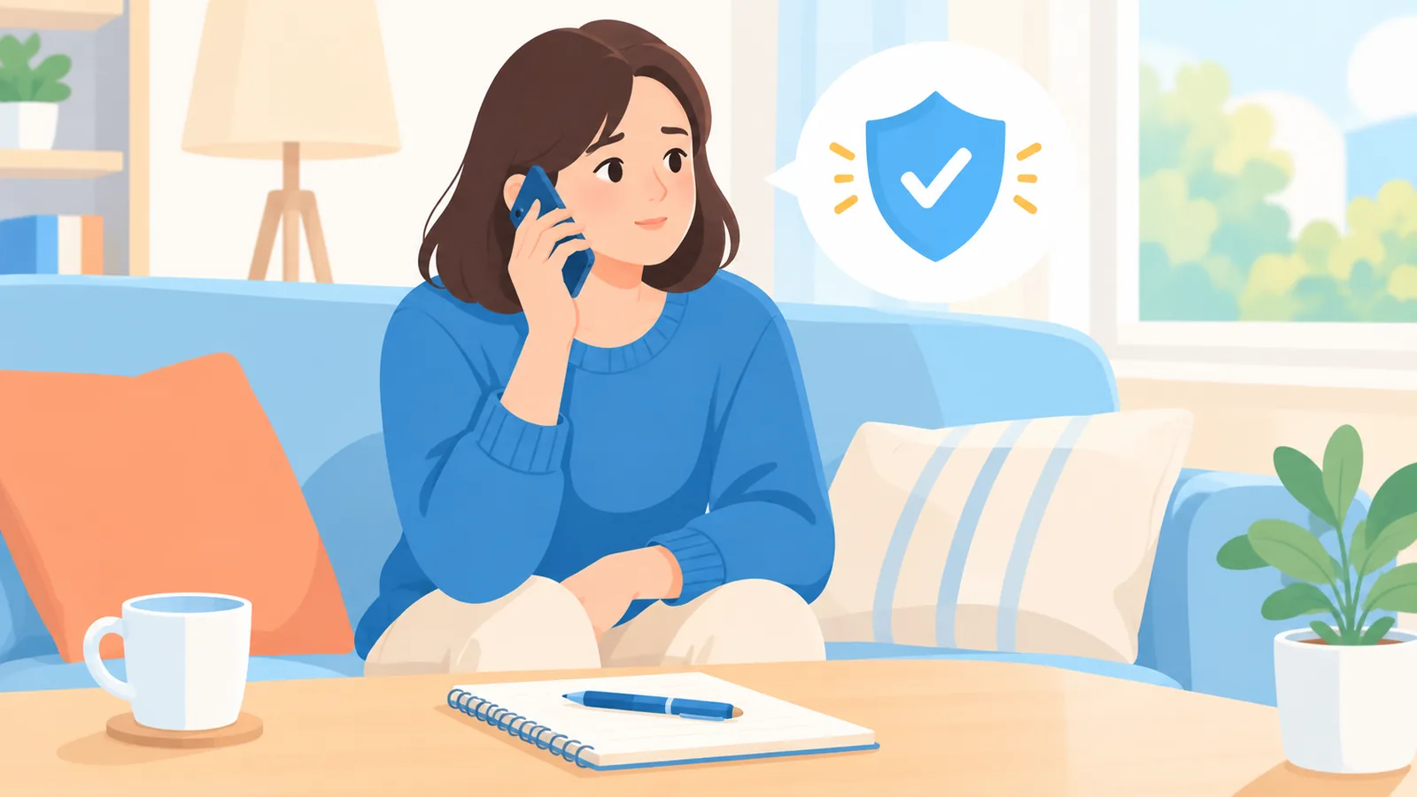Person calling their insurer to report a claim