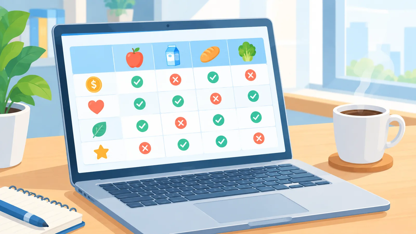 Comparison chart of grocery coupon platforms