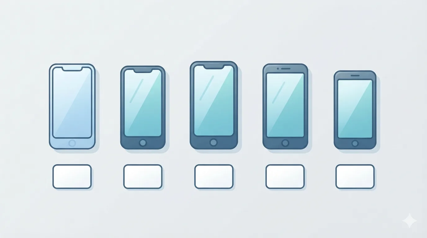 Row of five smartphones laid out for a side-by-side deal comparison