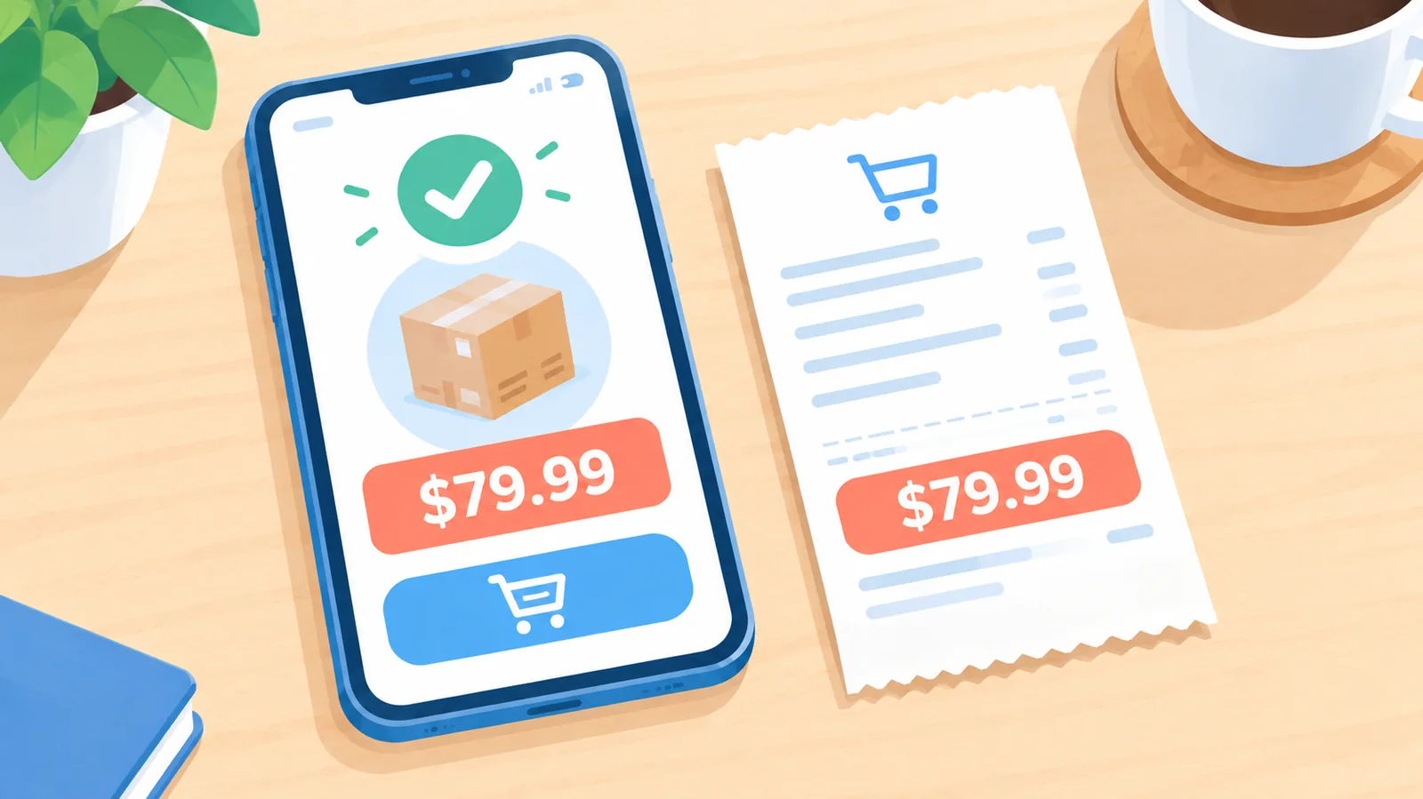 Phone capturing a screenshot of a product page
