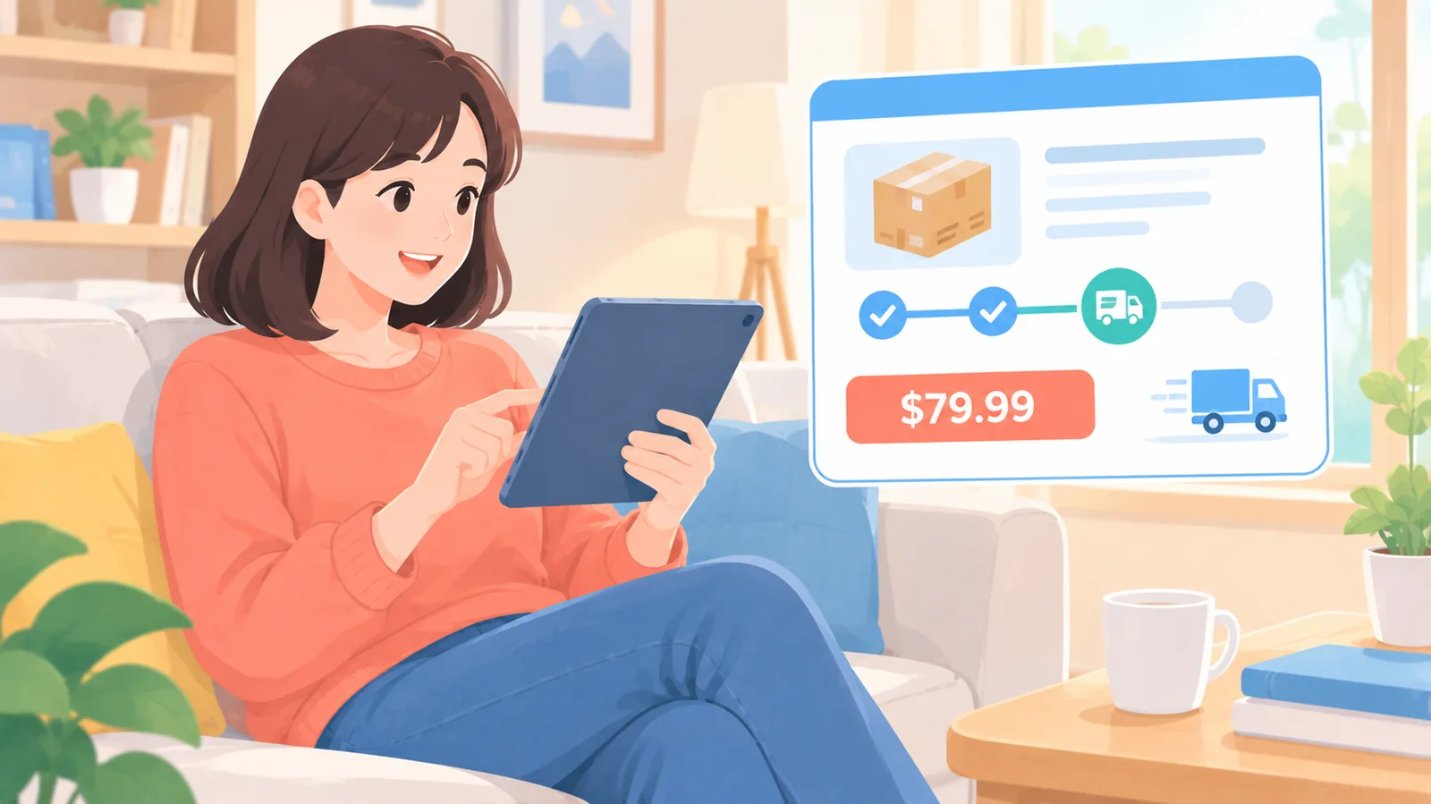 Shopper checking two similar product listings