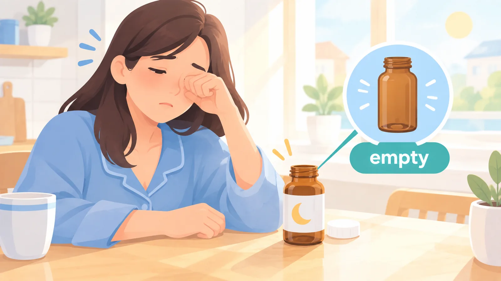 Person experiencing morning grogginess after melatonin use