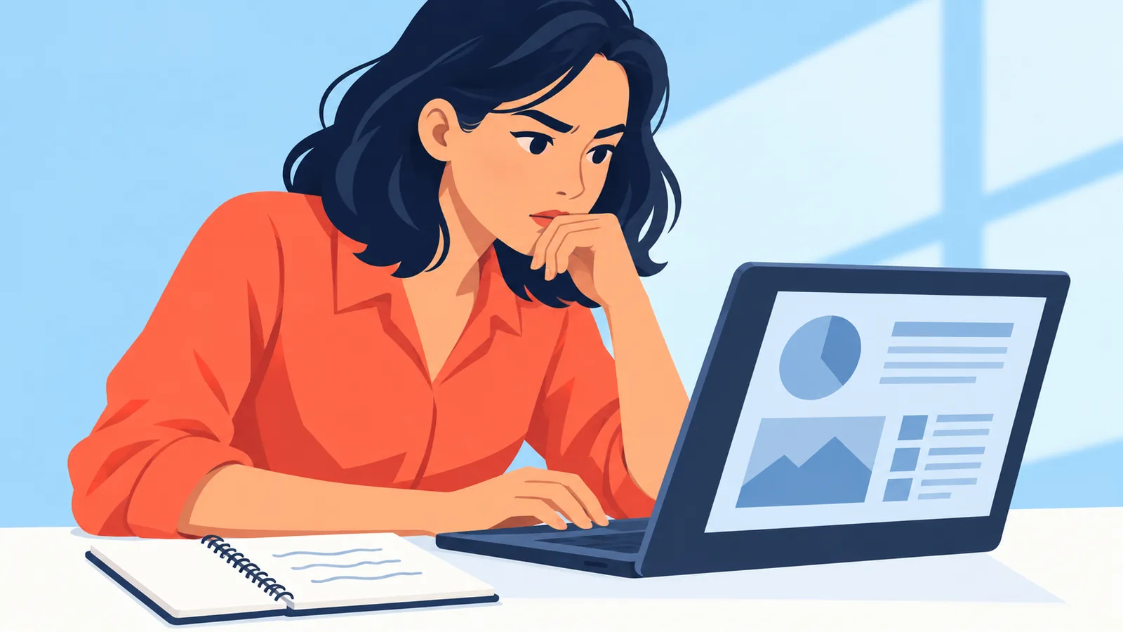 Persona investigando una empresa antes de la entrevista de trabajo