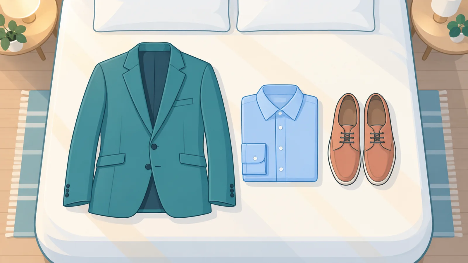 Ropa business casual preparada para una entrevista de trabajo