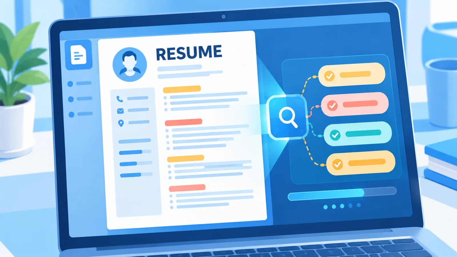 Escaneo de un currículum por un sistema ATS