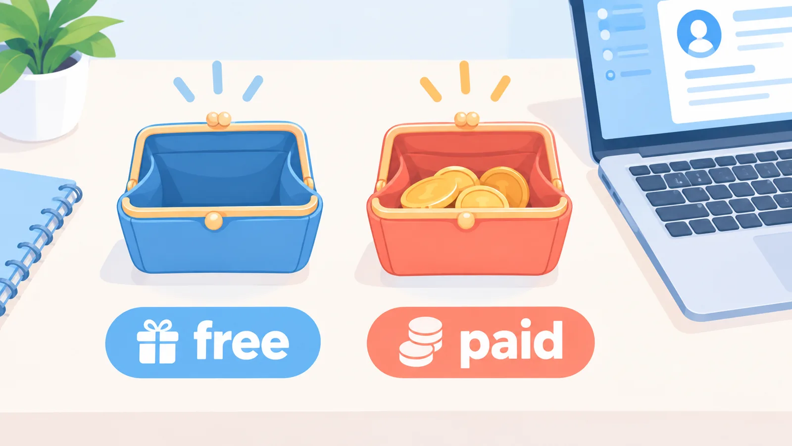 Comparación entre plan gratuito y plan de pago