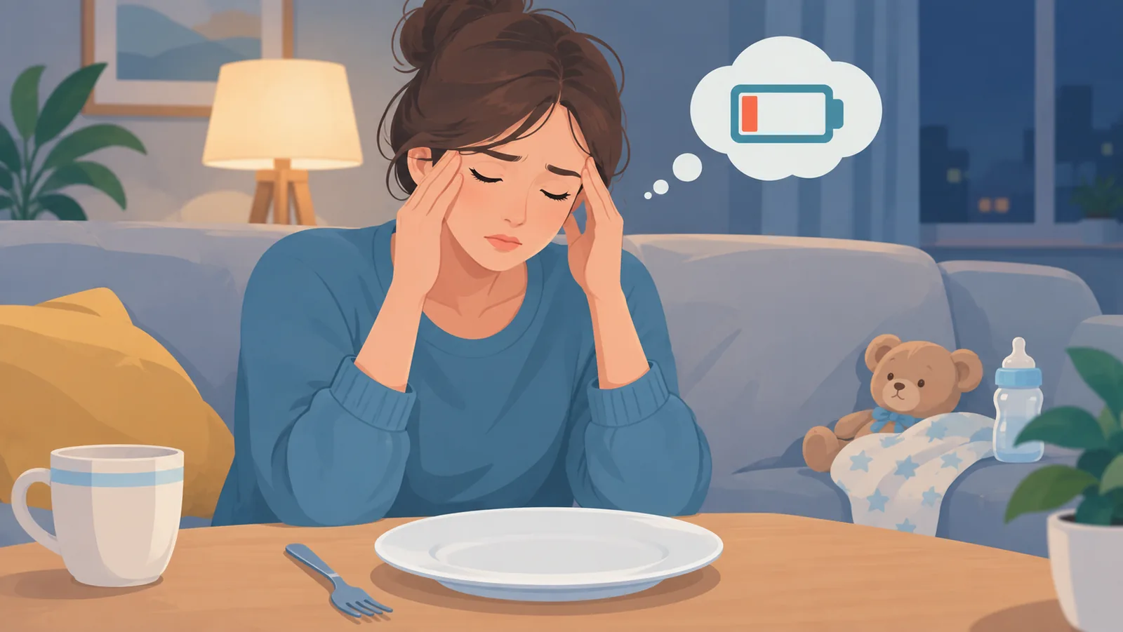 Madre cansada mostrando señales de restricción excesiva
