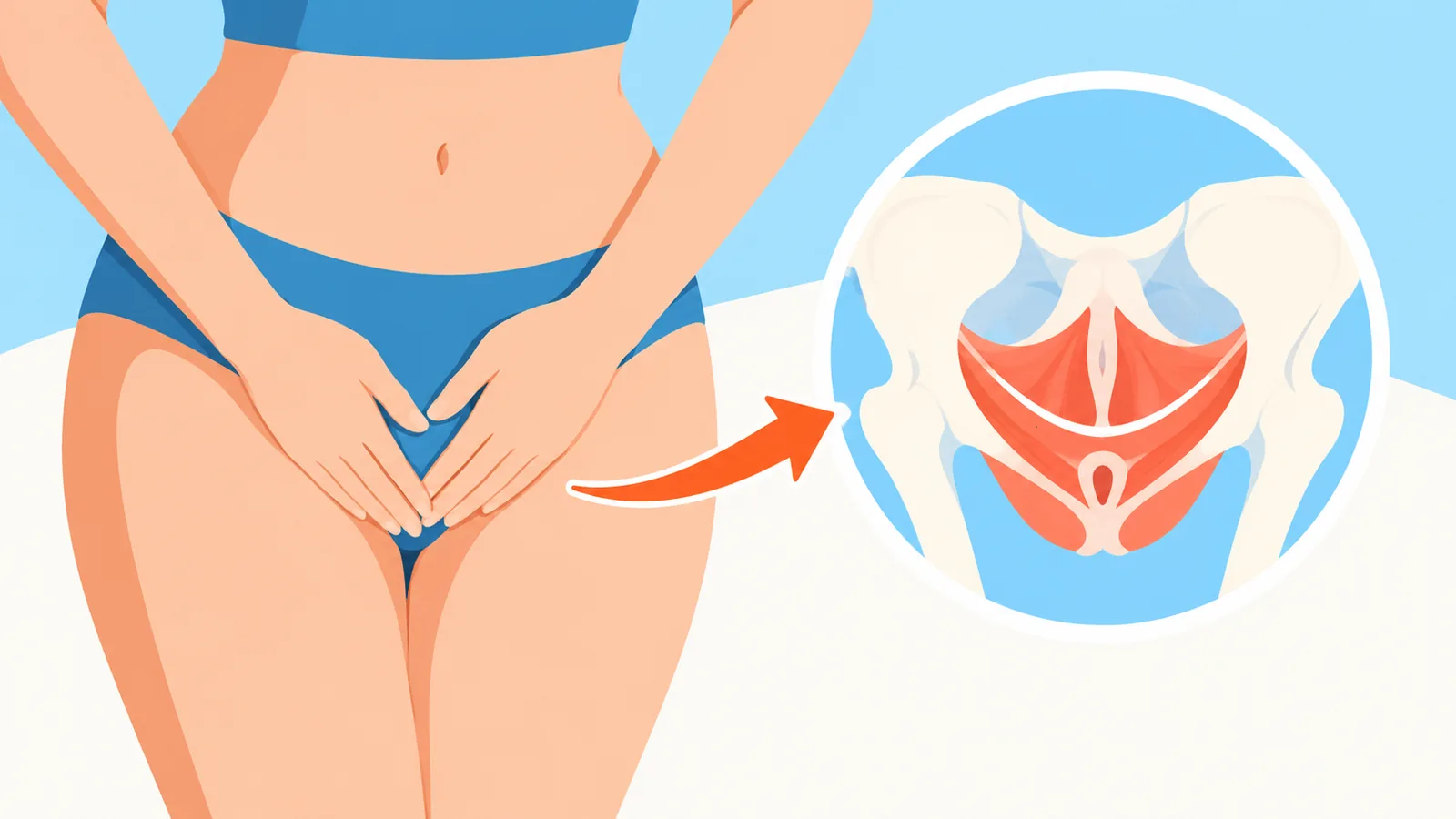 Ilustración educativa de la anatomía del suelo pélvico
