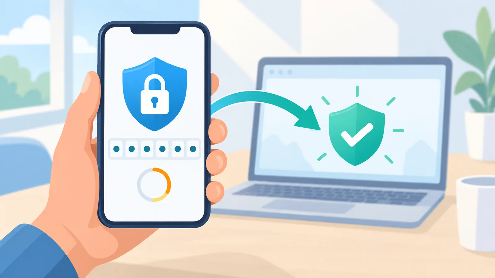 Verificación de seguridad en dos pasos en un teléfono móvil