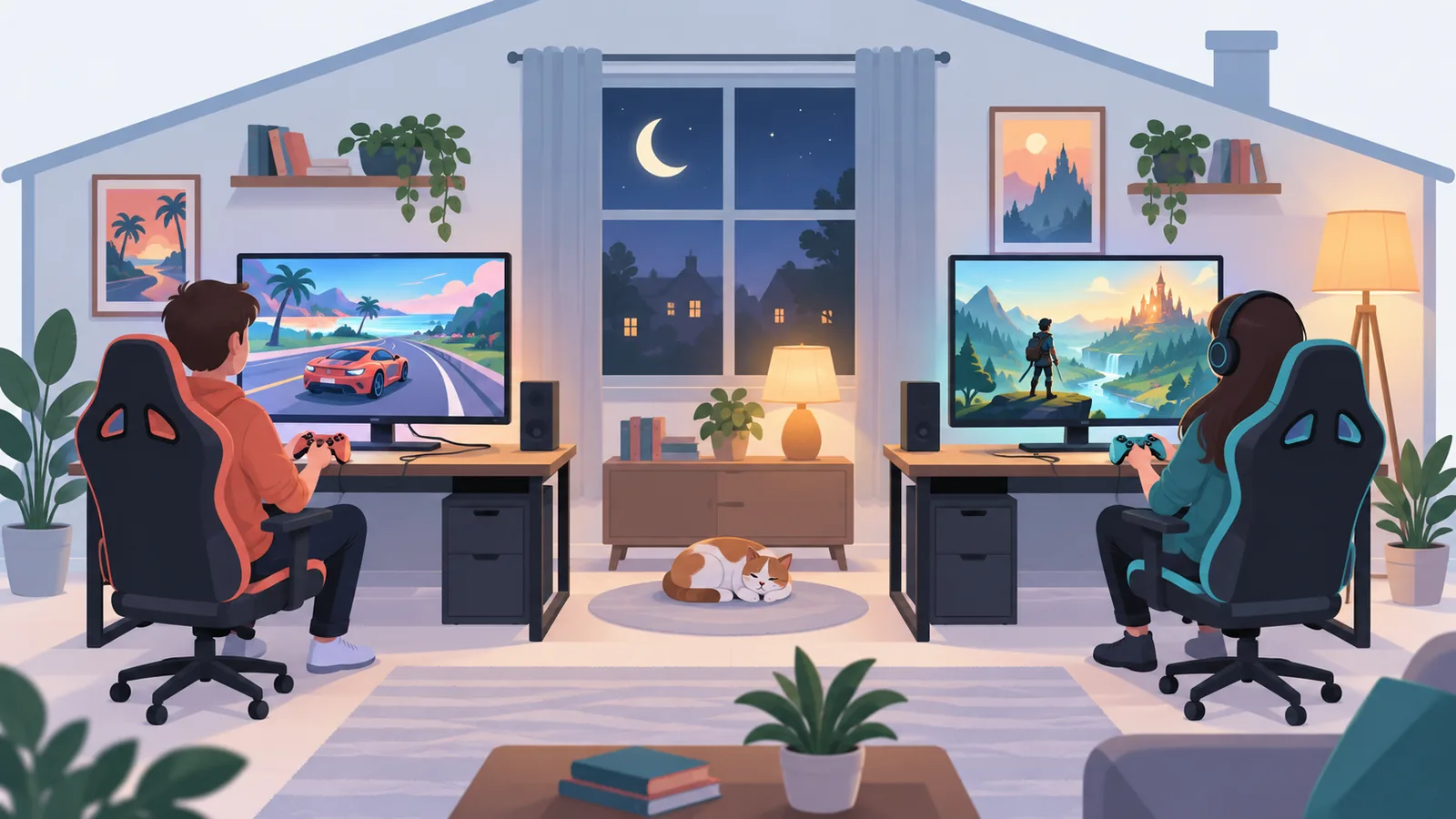 Dos configuraciones de videojuegos distintas en un mismo hogar