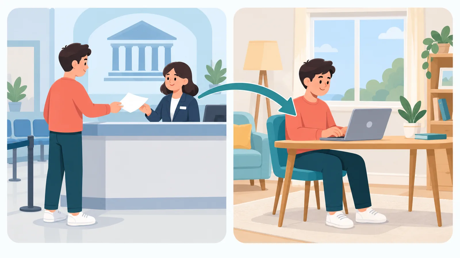 Comparativa entre trámite presencial y trámite online