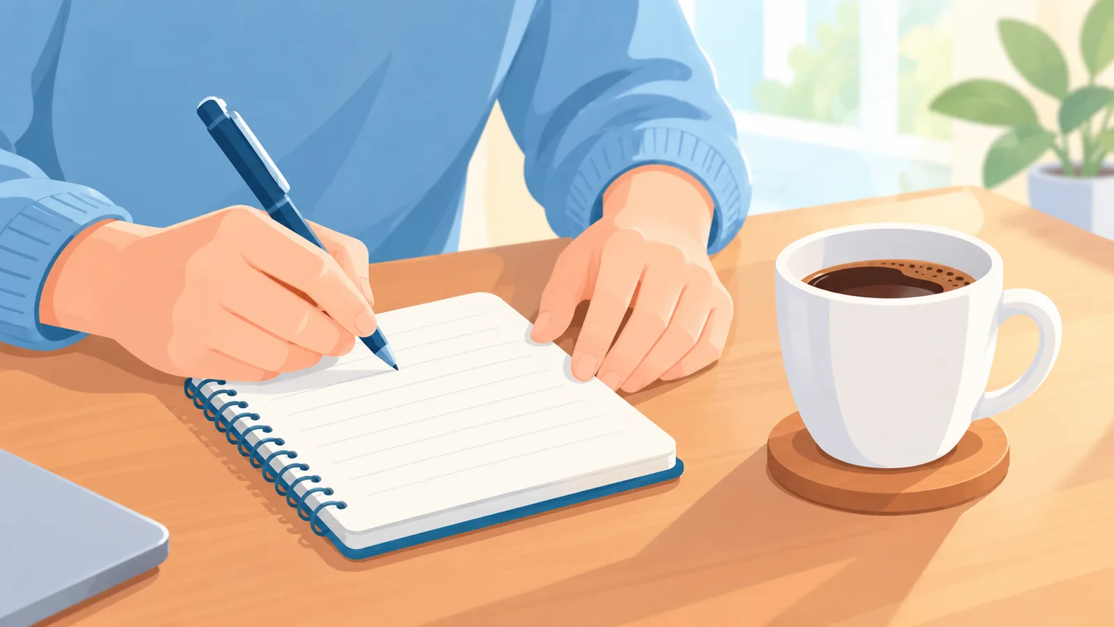 Persona anotando su progreso en un cuaderno de seguimiento