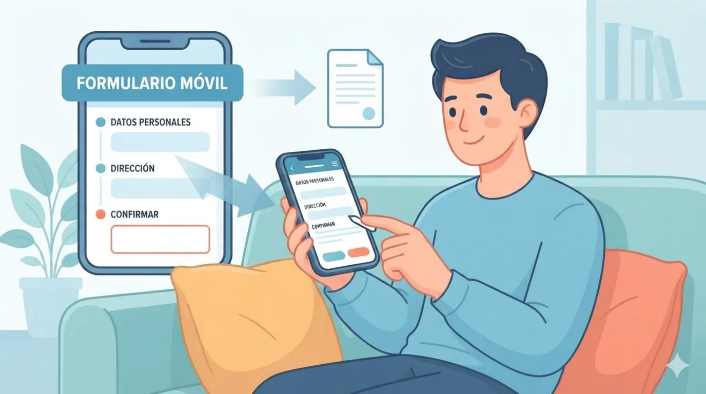 Persona usando una aplicación móvil para notificar un siniestro