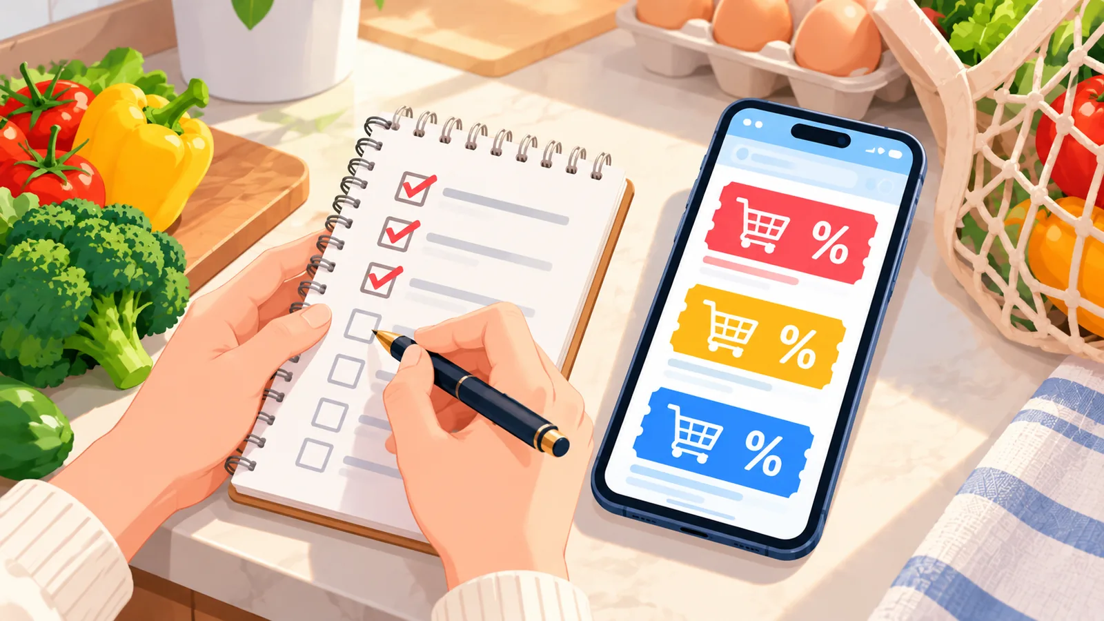 Comprobando la checklist antes de canjear un cupón