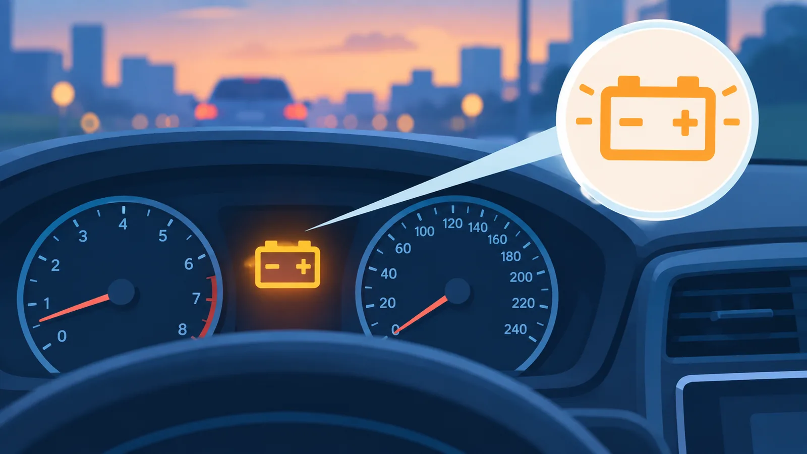 Warning light sa dashboard na senyales ng mahinang battery
