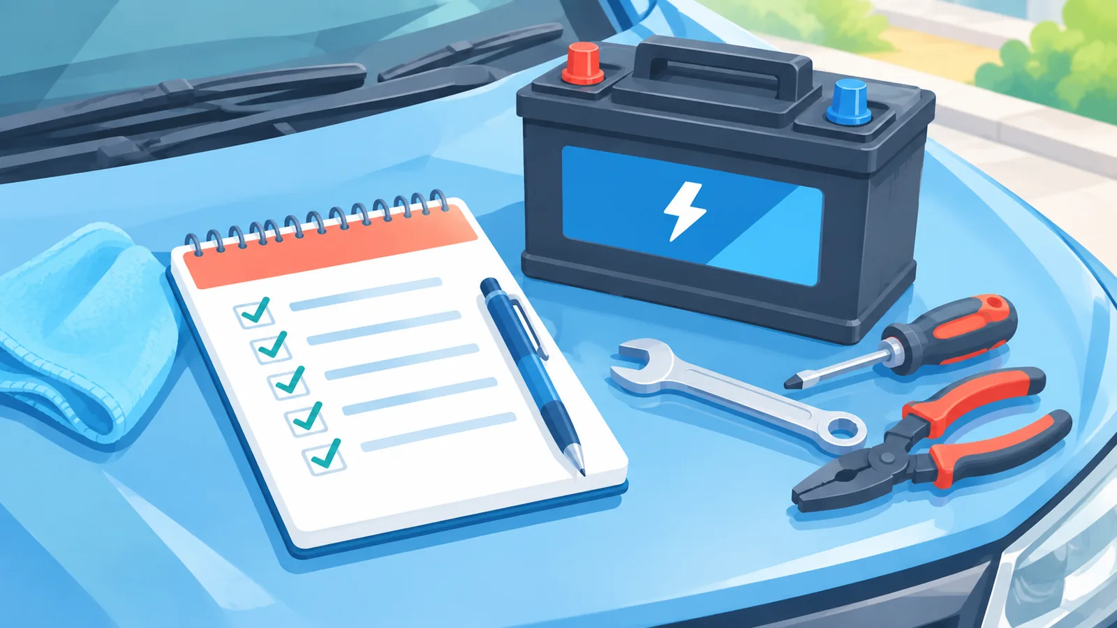 Checklist bago bumili ng car battery kasama ang mga tools