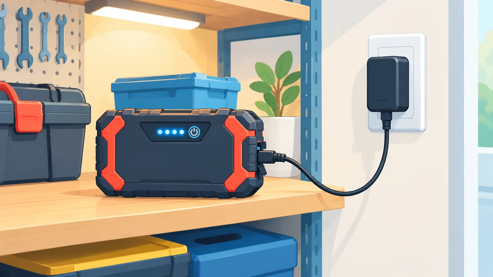 Pag-charge ng jump starter sa bahay