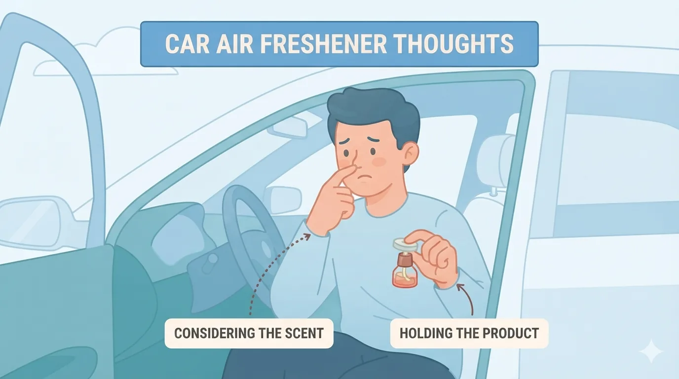Maliit na kotse sa trapiko na may clip-on na pabango sa aircon vent