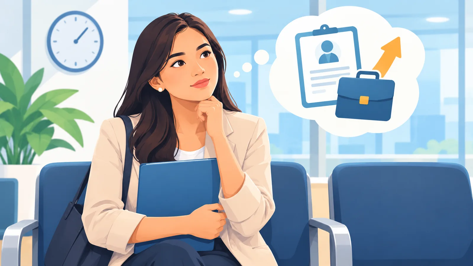 Job seeker na nag-iisip tungkol sa negosasyon ng sahod